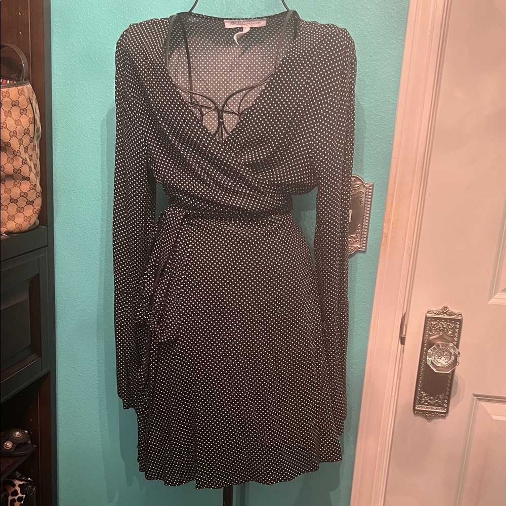BCBGeneration Black and White Polka Dot Dress